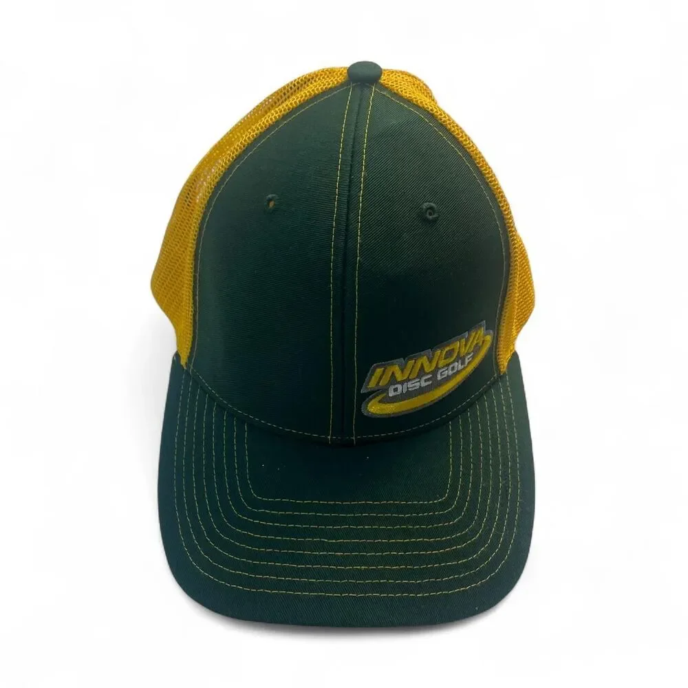 Innova Disc Golf Green & Yellow Trucker Cap Embroidered Logo Snapback Hat